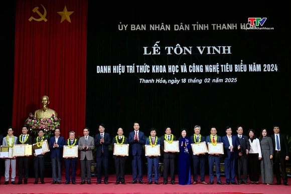 Tỉnh Thanh Hoá tôn vinh 10 trí thức Khoa¬ học và Công nghệ tiêu biểu năm 2024