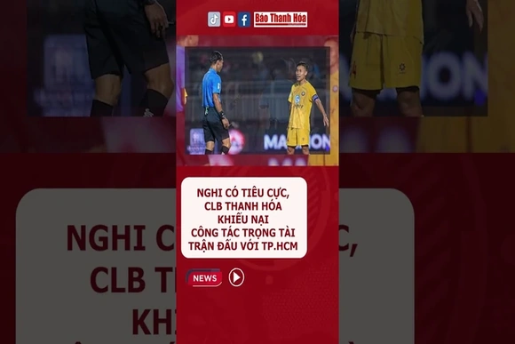 Nghi có tiêu cực, CLB Thanh Hóa khiếu nại công tác trọng tài trận đấu với TP.HCM