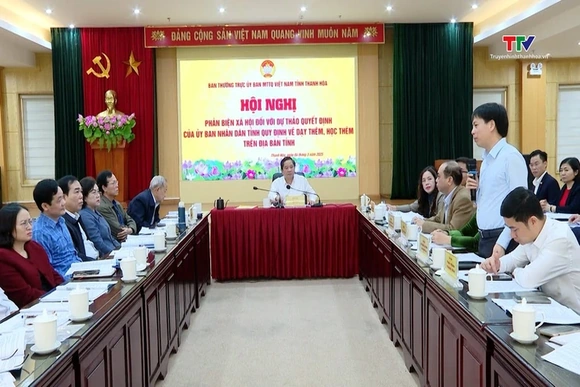 Hội nghị phản biện xã hội đối với dự thảo quyết định của Ủy ban Nhân dân UBND tỉnh quy định về dạy t