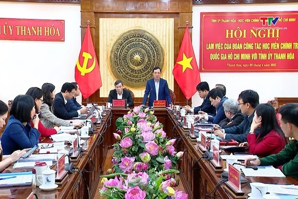 Học viện Chính trị quốc gia Hồ Chí Minh làm việc với Tỉnh uỷ Thanh Hoá