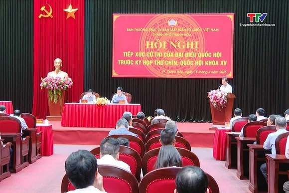 Đoàn đại biểu Quốc hội tỉnh Thanh Hoá tiếp xúc cử tri thành phố Thanh Hoá