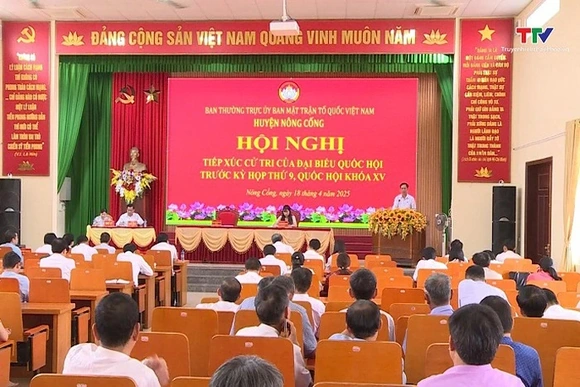 Đoàn đại biểu Quốc hội tỉnh Thanh Hoá tiếp xúc cử tri huyện Nông Cống