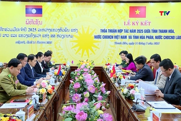 Hội đàm cấp cao và ký kết thỏa thuận hợp tác 2 tỉnh Thanh Hóa - Hủa Phăn năm 2025