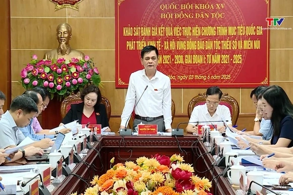Đoàn khảo sát của Hội đồng Dân tộc Quốc hội làm việc với UBND tỉnh Thanh Hóa