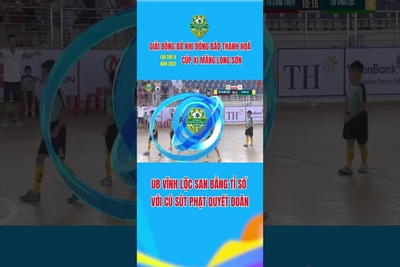 U8 Vĩnh Lộc san bằng tỉ số với cua sút phạt quyết đoán