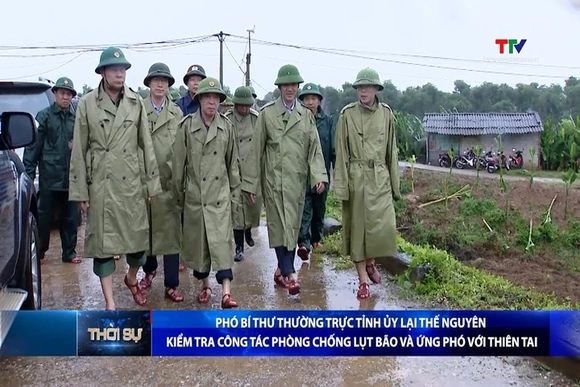 Phó Bí thư Thường trực Tỉnh ủy Lại Thế Nguyên kiểm tra công tác phòng chống lụt bão và ứng phó với t