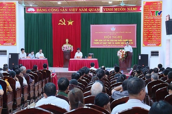 Đoàn đại biểu Quốc hội tỉnh Thanh Hoá tiếp xúc cử tri xãKim Tân và xã Tây Đô