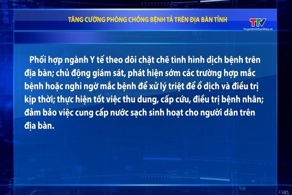 Tăng cường phòng chống bệnh tả trên địa bàn tỉnh