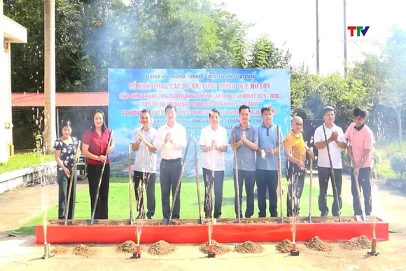 Xã Giao An khởi công hai dự án trọng điểm chào mừng thành công Đại hội Đảng bộ tỉnh Thanh Hóa lần th