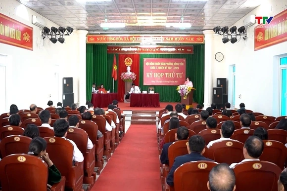 Kỳ họp thứ tư Hội đồng Nhân dân phường Đông Tiến khóa I, nhiệm kỳ 2021 - 2026
