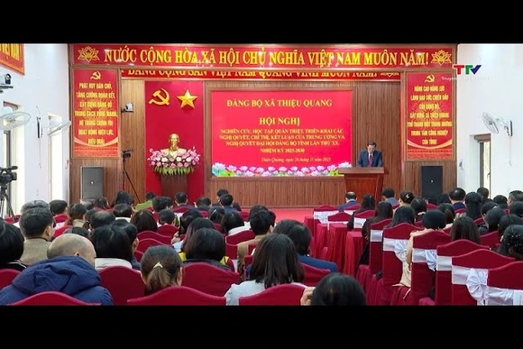 Đảng ủy xã Thiệu Quang quán triệt, triển khai thực hiện Nghị quyết Đại hội Đảng bộ tỉnh lần thứ XX