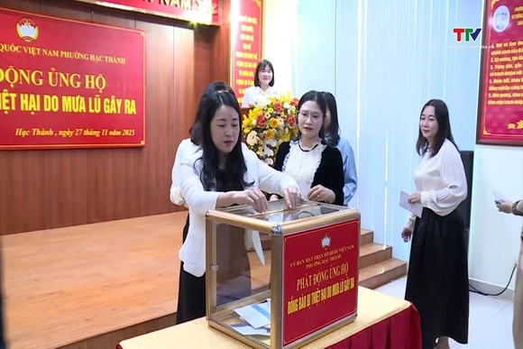 Phường Hạc Thành phát động ủng hộ đồng bào miền Trung, Tây Nguyên bị thiệt hại do mưa lũ