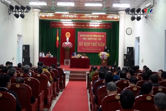 Hội đồng nhân dân phường Đông Tiến khóa I nhiệm kỳ 2021 – 2026 tổ chức kỳ họp thứ năm