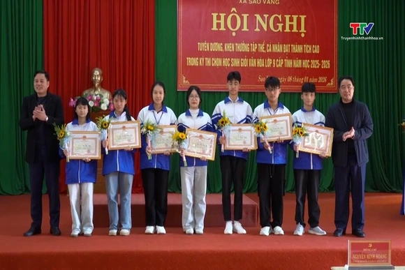 Xã Sao Vàng xếp thứ 9/166 xã, phường trong kỳ thi chọn học sinh giỏi tỉnh lớp 9