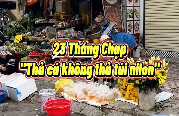 23 tháng Chạp, thả cá đừng thả túi nilon