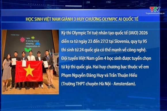 Học sinh Việt Nam giành 3 huy chương Olympic AI quốc tế