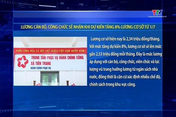 Lương cán bộ, công chức sẽ nhận khi dự kiến tăng 8% lương cơ sở từ 1/7