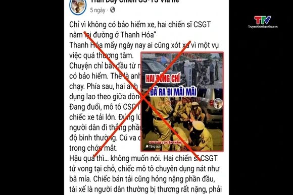Bác bỏ thông tin bịa đặt trên mạng xã hội về vụ việc liên quan đến lực lượng Cảnh sát giao thông