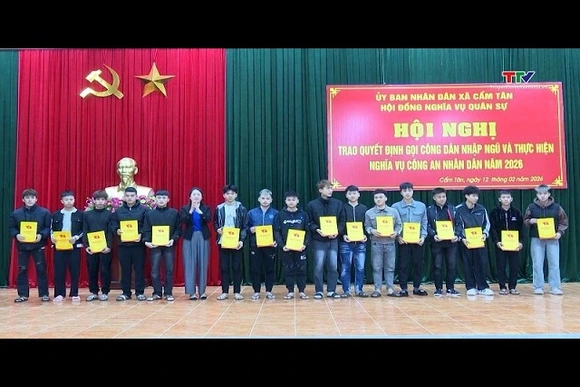 Xã Cẩm Tân tổng kết công tác tuyển quân năm 2026