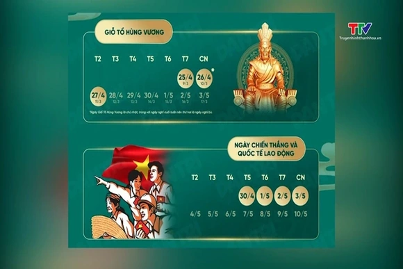 Bộ Nội vụ: Không hoán đổi ngày làm việc để nghỉ lễ liền 9 ngày dịp Giỗ Tổ và 30/4-1/5