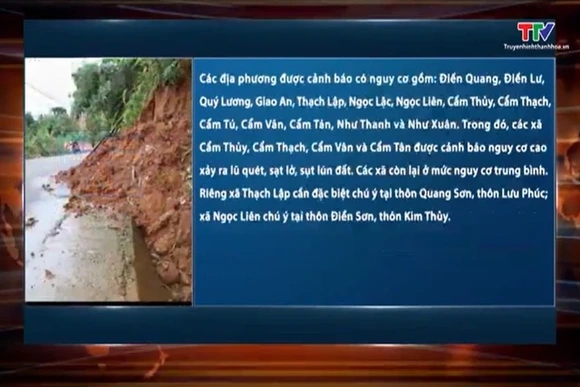 Cảnh báo nguy cơ lũ quét, sạt lở đất tại 14 xã ở Thanh Hóa