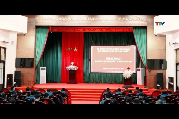 Xã Bá Thước khai mạc huấn luyện dân quân cơ động năm 2026