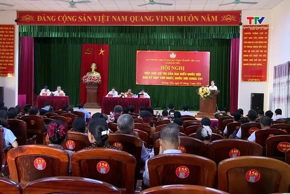 Đoàn Đại biểu Quốc hội tỉnh Thanh Hoá tiếp xúc cử tri xã Hoằng Tiến và phường Nam Sầm Sơn