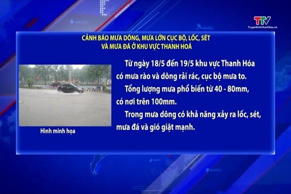 Cảnh báo mưa dông, mưa lớn cục bộ, lốc, sét và mưa đá ở khu vực Thanh Hoá