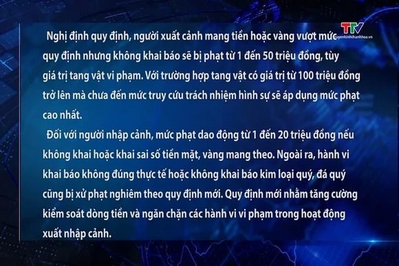 Phạt đến 50 triệu đồng nếu khai báo không trung thực về ngoại tệ, vàng khi xuất cảnh