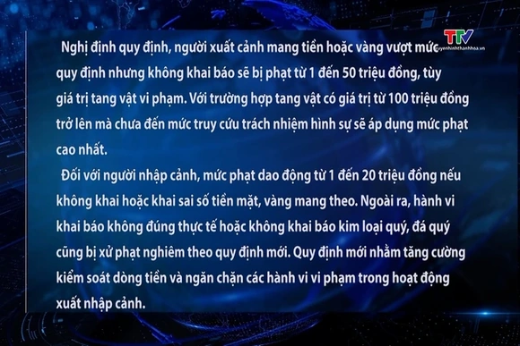 Phạt đến 50 triệu đồng nếu khai báo không trung thực về ngoại tệ, vàng khi xuất cảnh