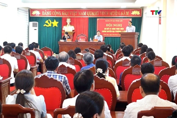 Đảng ủy xã Vĩnh Lộc sơ kết 1 năm thực hiện mô hình chính quyền địa phương 2 cấp