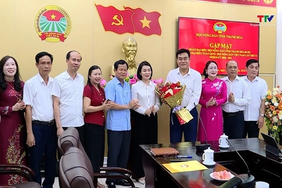 Gặp mặt đoàn đại biểu Hội Nông dân tỉnh dự Đại hội Hội Nông dân Việt Nam lần thứ IX