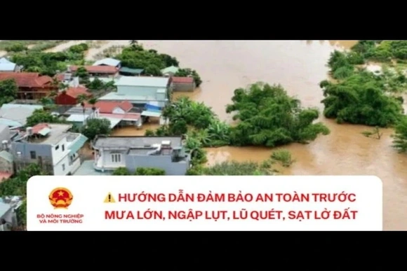 Hướng dẫn bảo vệ an toàn trước nguy cơ mưa lớn, lũ quét và sạt lở đất