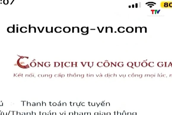 Website giả mạo Cổng Dịch vụ công Quốc gia để lừa đảo