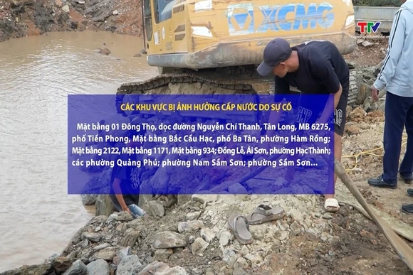 Tập trung khắc phục sự cố đường ống cấp nước