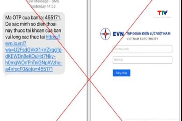 EVN cảnh báo thủ đoạn lừa đảo mới bằng tin nhắn OTP giả mạo