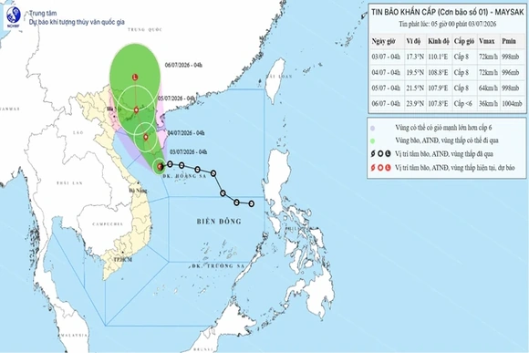 MAYSAK - cơn bão đầu tiên trong năm 2026 tiến vào biển Đông