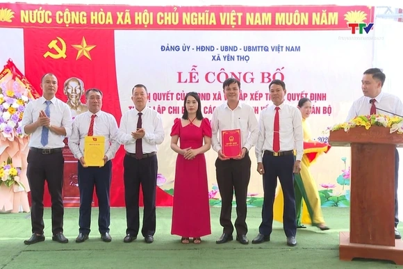 Xã Yên Thọ hoàn thành công tác sắp xếp thôn, giảm từ 29 thôn xuống còn 14 thôn