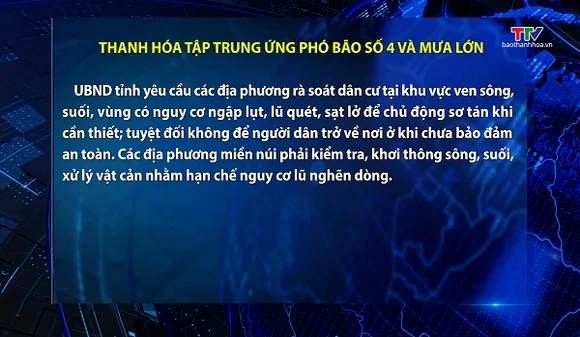 Thanh Hóa tập trung ứng phó bão số 4 và mưa lớn