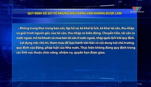Quy định số 207 về những điều đảng viên không được làm