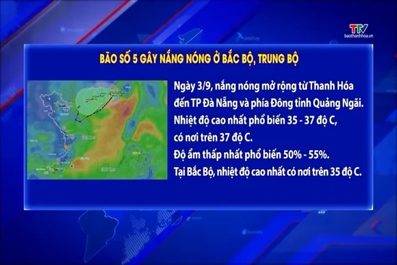 Bão số 5 gây nắng nóng ở Bắc bộ, Trung bộ