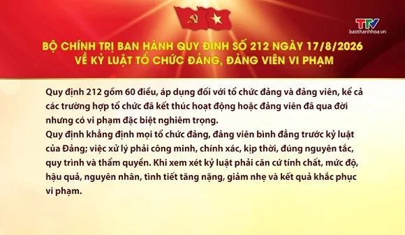 Bộ Chính trị ban hành Quy định về kỷ luật tổ chức đảng, đảng viên vi phạm