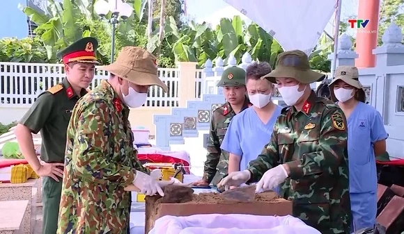 Thanh Hóa hoàn thành lấy mẫu hài cốt liệt sĩ chưa xác định được danh tính tại 25 nghĩa trang