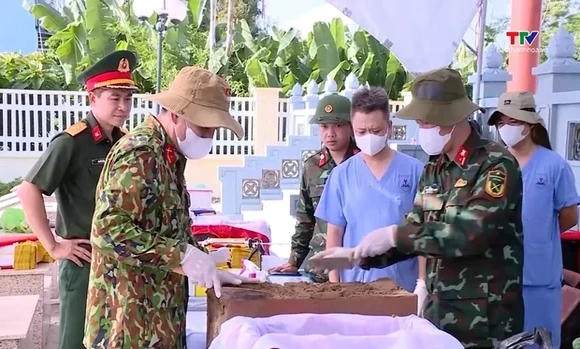 Thanh Hóa hoàn thành lấy mẫu hài cốt liệt sĩ chưa xác định được danh tính tại 25 nghĩa trang