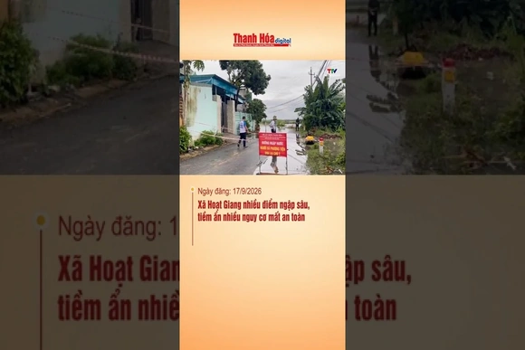 Xã Hoạt Giang nhiều điểm ngập sâu, tiềm ẩn nhiều nguy cơ mất an toàn
