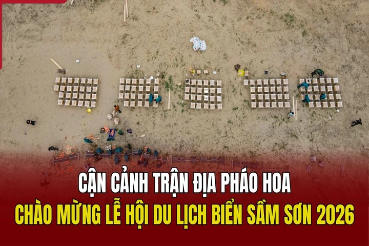 Cận cảnh trận địa pháo hoa chào mừng Lễ hội du lịch biển Sầm Sơn 2026